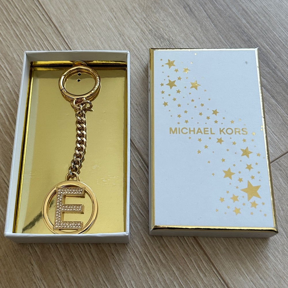 Michael Kors “E” Pave Alphabet Letter Charm Keychain